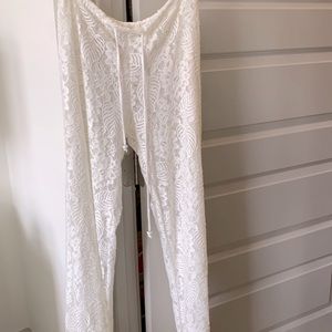 BECCA Lace Cover-up pants with split detail